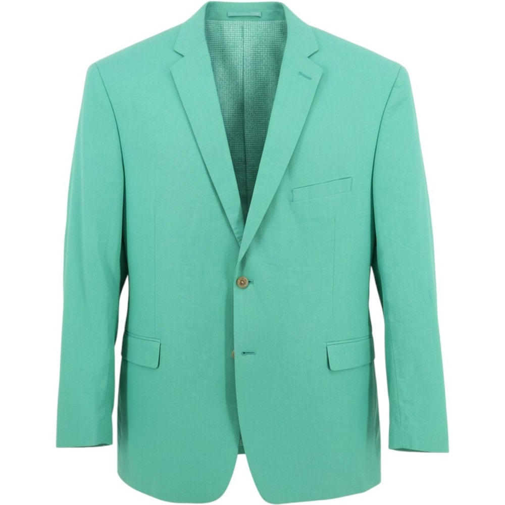 Saddlebred Cotton Two Button Blazer Mint Green Mens 52L